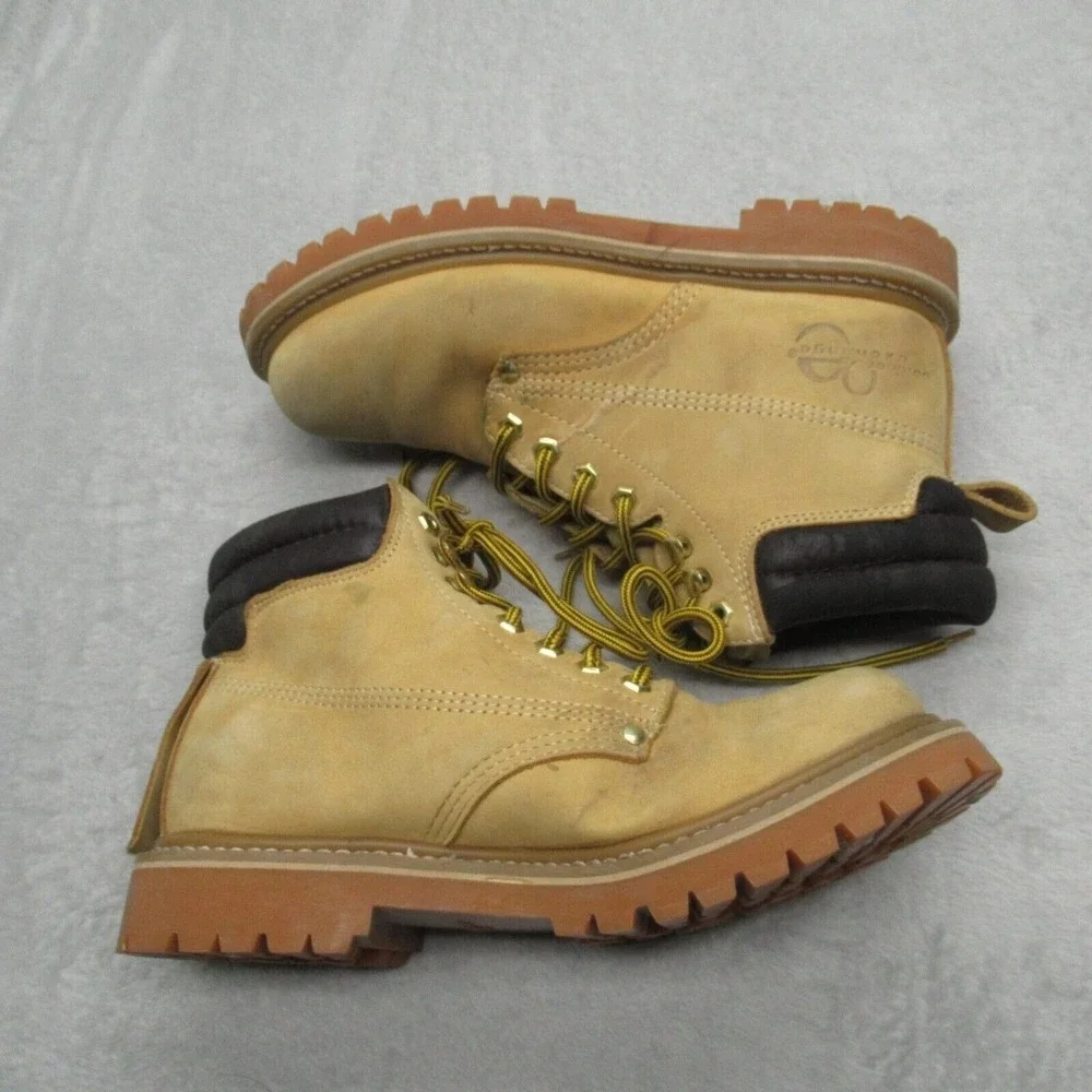 Construction Work Boots Mens 8 M Leather Lace Up Rugged Labor Work‎ Mechanic